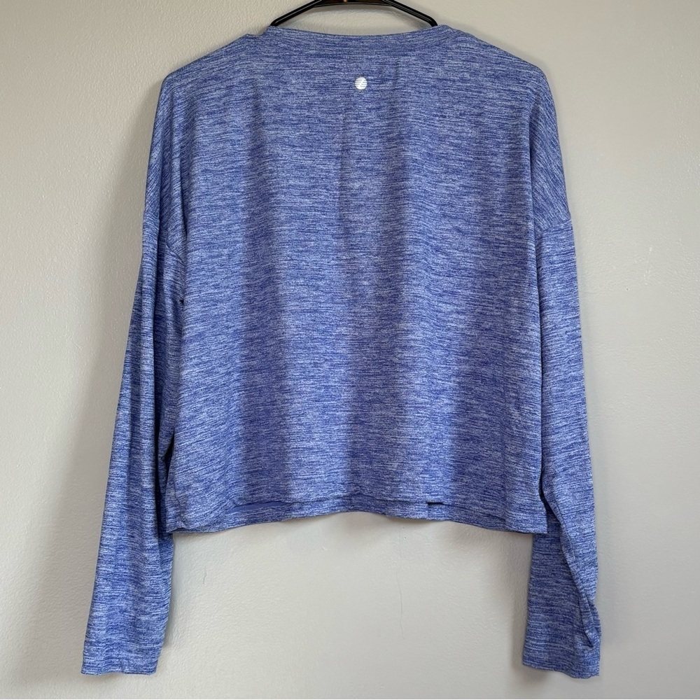 Z BY ZELLA Heather Blue Long Sleeve Workout Athletic Top Crewneck Medium - Picture 2 of 7